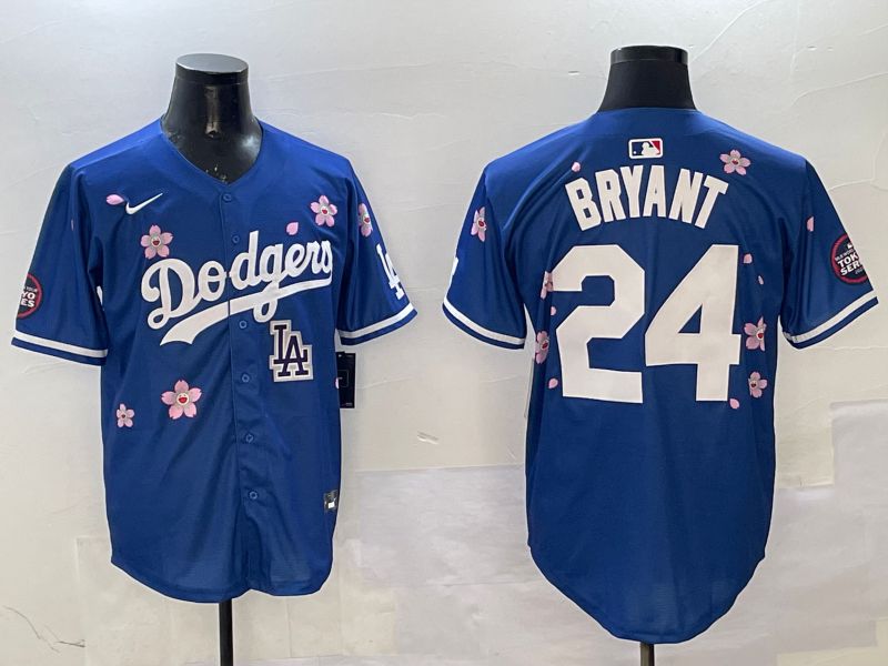 Men Los Angeles Dodgers #24 Bryant Blue Sakura Edition 2025 Nike MLB Jersey style 11->los angeles dodgers->MLB Jersey